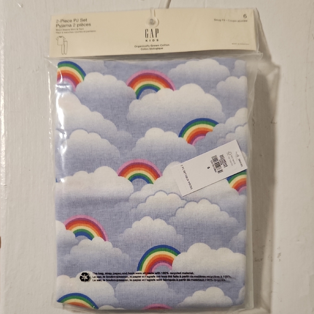GAP Kids Blue Rainbow Cloud Pajama Set